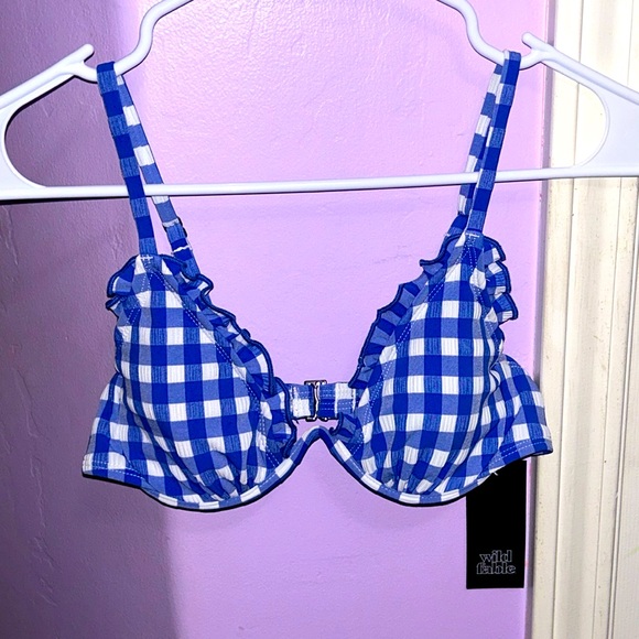 Wild Fable Swim Wild Fable Blue White Plaid Bikini Top Poshmark